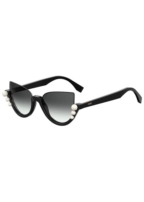 fendi blink half rim pearl cat eye sunglasses|Women's Designer Sunglasses .